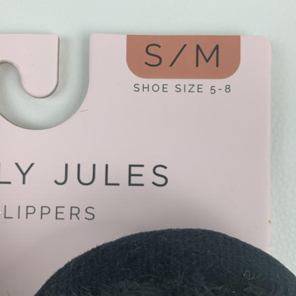 Sincerely Jules Black Fuzzy Pearl Slippers cross Open Toe Cushioned Medium NWT 8 - Picture 4 of 11